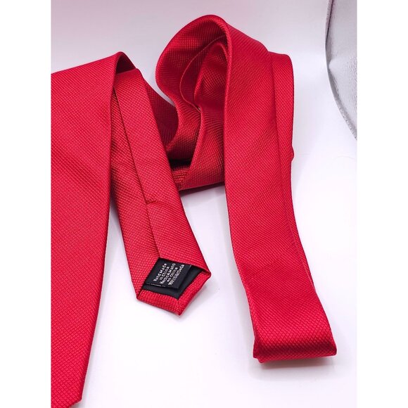 Van Heusen Mens Classic Solid Red Necktie - Picture 7 of 16